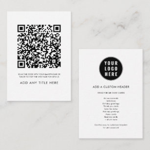 Custom QR Code Business Logo Modern Elegant Card