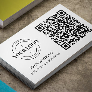 Custom QR Code Business Logo Modern Professional Card