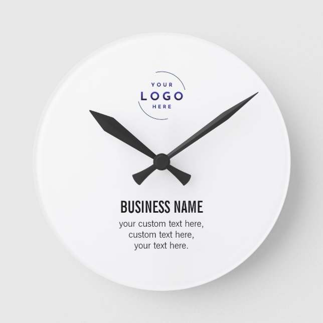 Custom QR Code Business Logo Name Template Round Clock (Front)