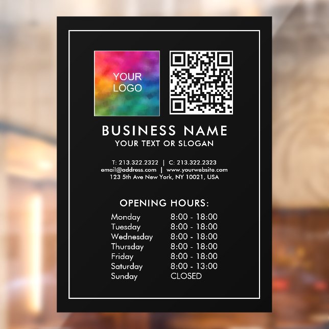 Custom QR Code Business Logo Opening Hours Shop (Sheet 2)