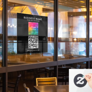Custom QR Code Business Logo Slogan Text Square