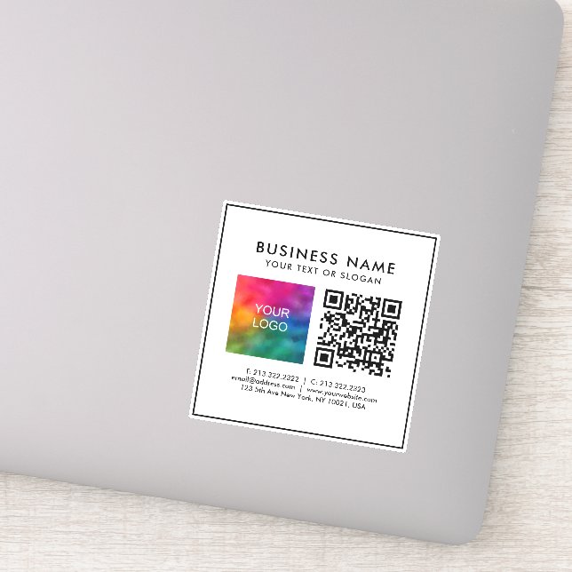 Custom QR Code Business Logo Text Template Small (Detail)