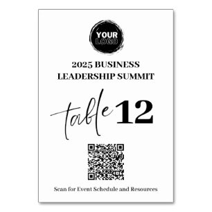 Custom QR Code Business Meetings or Conference  Table Number