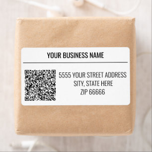 Custom QR Code Business Name Address Labels