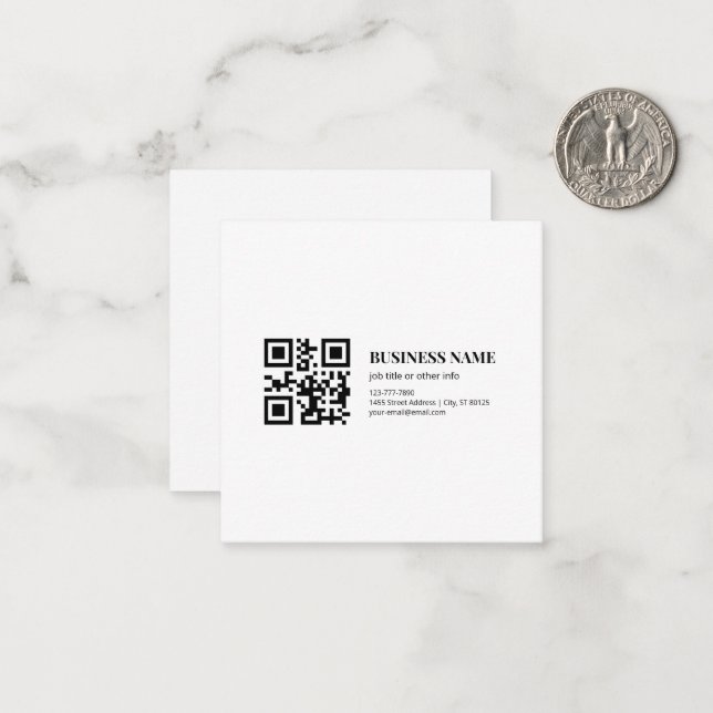 Custom QR Code Business  Name Template (Front/Back In Situ)