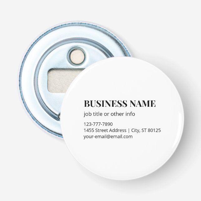 Custom QR Code Business  Name Template Bottle Opener (Front)