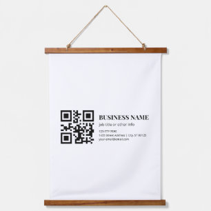 Custom QR Code Business Name Template Hanging Tapestry