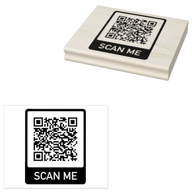 Custom QR Code business Rubber Stamp (Stamped)
