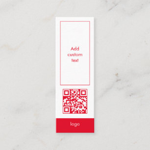 custom qr code business simple red bookmark card