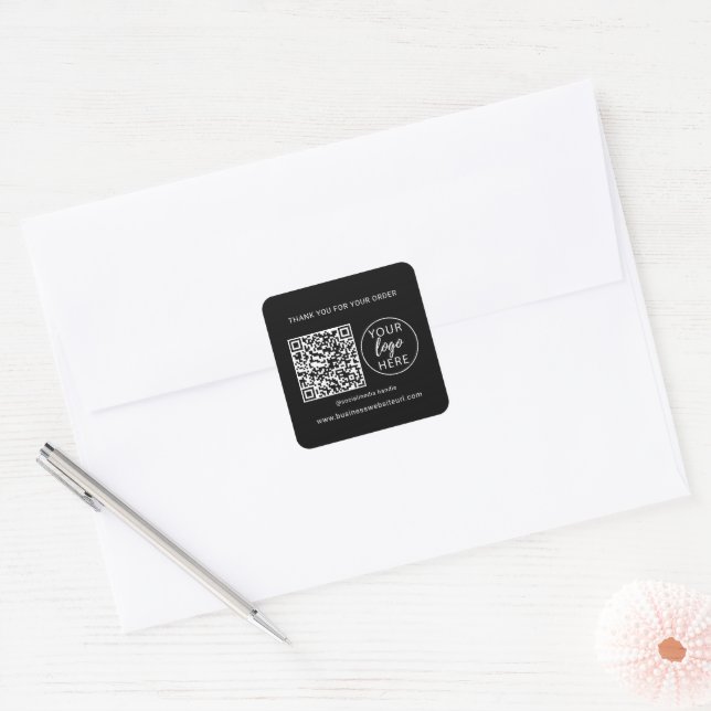 Custom QR Code Business Square Sticker (Envelope)