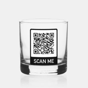 Custom QR-Code business Whiskey Glass