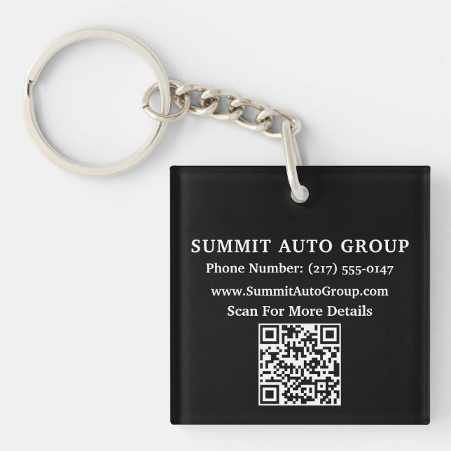 Custom QR Code Car or Auto Dealer Promotional  Key Ring (Front)