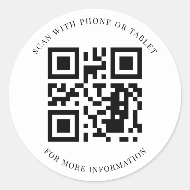 Custom QR Code Classic Round Sticker (Front)