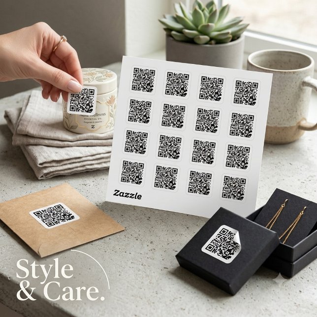 Custom QR Code Classic Round Sticker Sheet (Custom QR Code Classic Round Sticker Sheet)