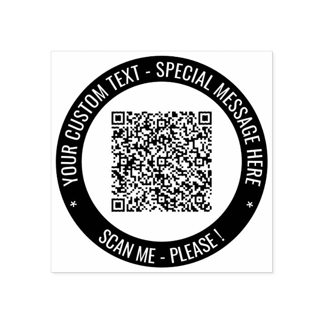 Custom QR Code Colour Round Rubber Stamp Template (Imprint)
