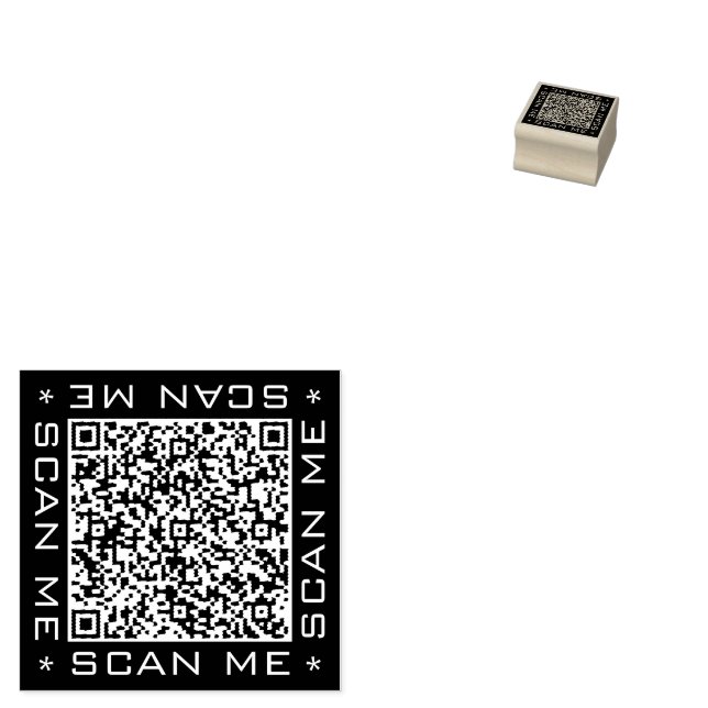 Custom QR Code Colour Rubber Stamp Example (Stamped)
