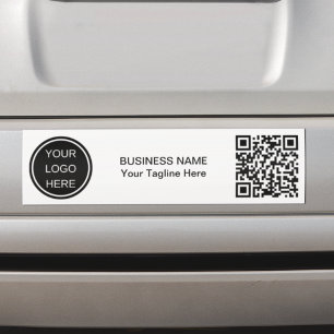 Custom QR Code & Company Logo Branding Corporate Bumper Sticker