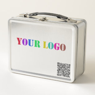 Custom QR Code Company Logo Metal Lunch Box