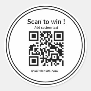 custom qr code contest white url simple Sticker