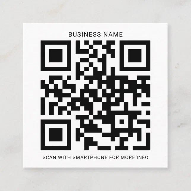 Custom QR Code Create Your Own Square Business Card | Zazzle