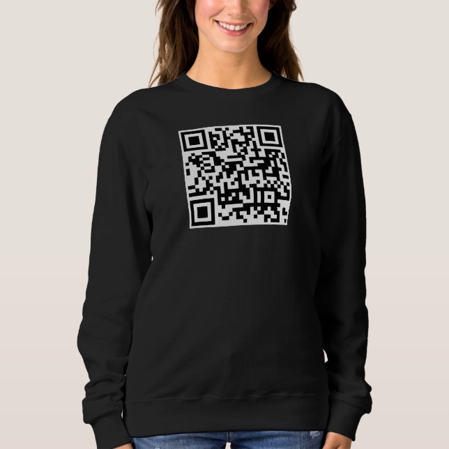 Custom QR Code Double Sided Print Womens Black Sweatshirt (Front)