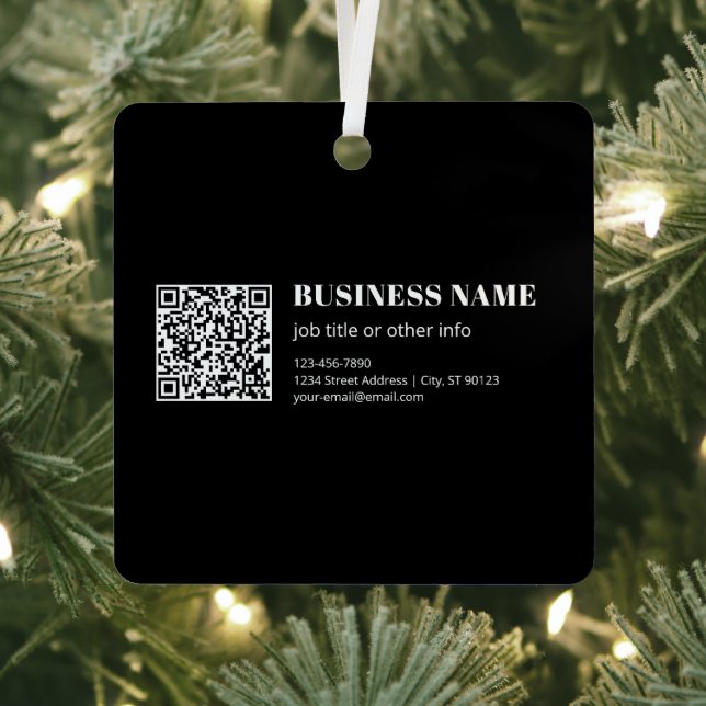 Custom QR code & Editable Retro-Modern Text Metal Tree Decoration (Insitu)