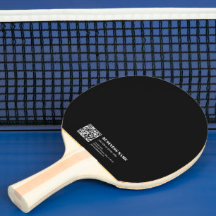 Custom QR code & Editable Retro-Modern Text Ping Pong Paddle