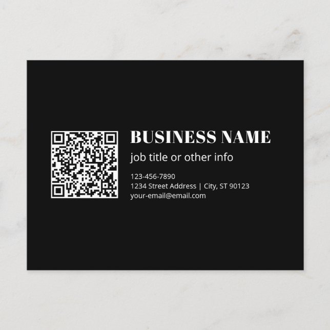 Custom QR code & Editable Retro-Modern Text Postcard (Front)
