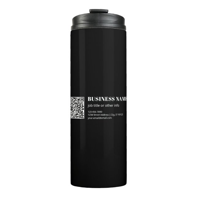 Custom QR code & Editable Retro-Modern Text Thermal Tumbler (Front)