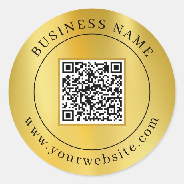 Custom QR Code Elegant Classic Round Sticker (Front)