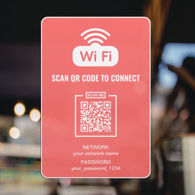 Custom QR Code Free WIFI Password Network Pink (Creator Uploaded)