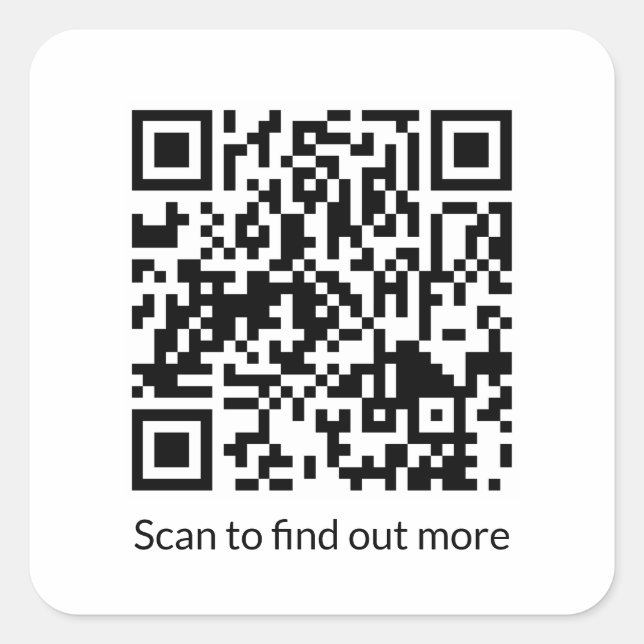 Custom QR Code Generator URL Square Sticker (Front)
