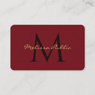 Custom QR Code Gold Text Name Script Ruby Red Business Card