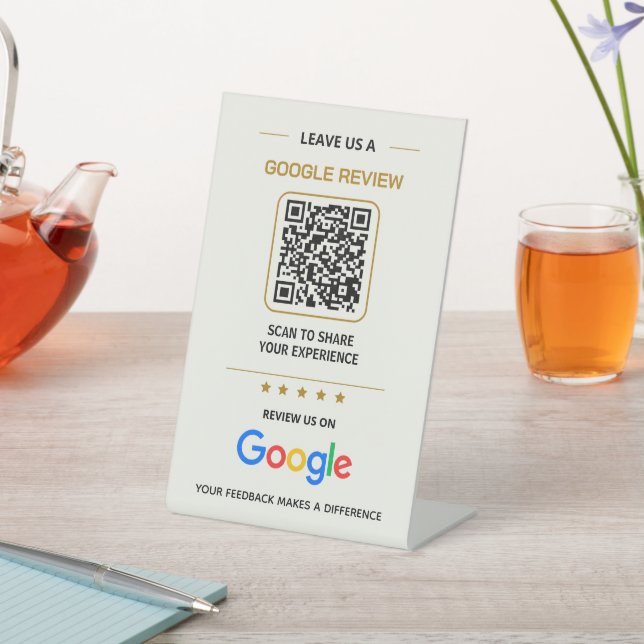 Custom QR Code Google Review Sign for Business (In SItu)