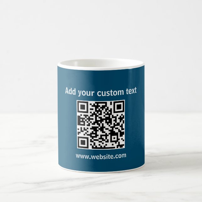 Custom Qr code green minimalist coffee Coffee Mug (Center)