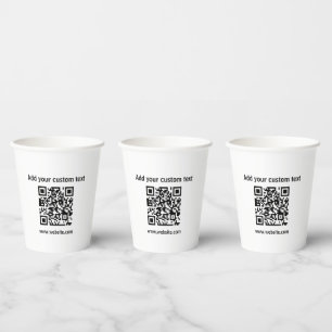 Custom Qr code green minimalist coffee  Paper Cups