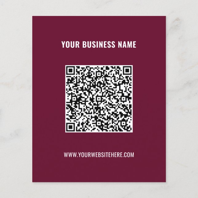 Custom QR Code Info and Text Flyer - Choose Colour (Back)