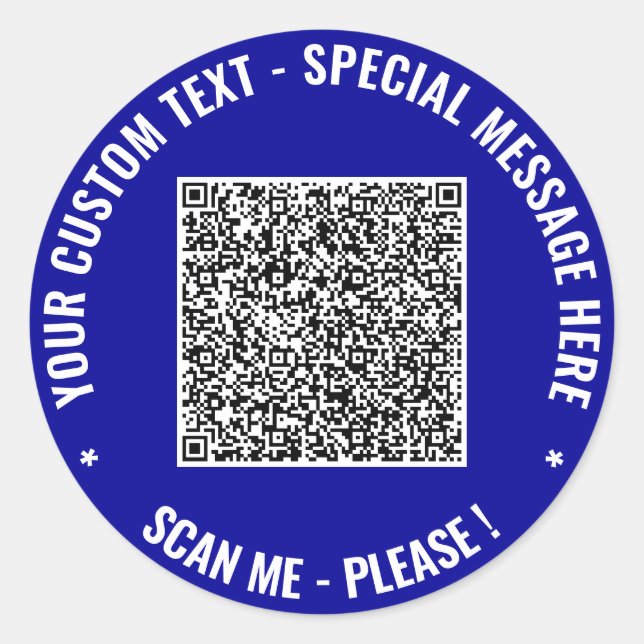 Custom QR Code Info and Text Stickers Template (Front)