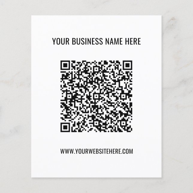 Custom QR Code Info Name Website Flyer Promotional (Front)