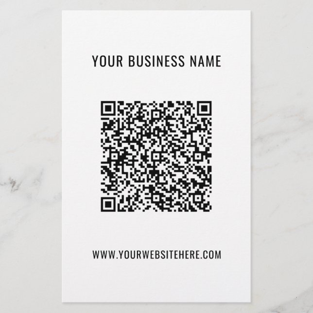 Custom QR Code Info Name Website Promotional Flyer (Front)