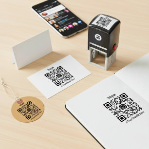 Custom QR Code Instagram Rubber Stamp