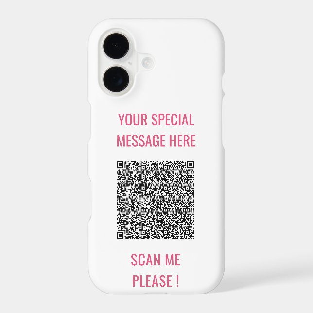 Custom QR Code iPhone Case Example Custom Text (Back)