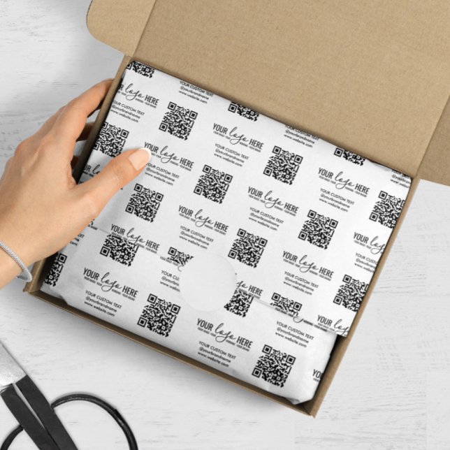 Custom QR Code Logo Business Company Packaging Tissue Paper (Creator Uploaded)