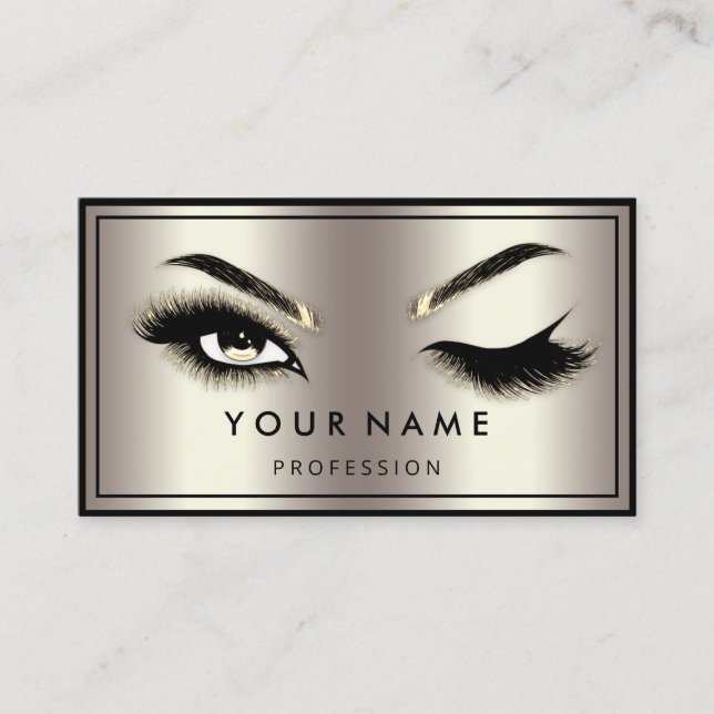Custom QR CODE Logo Eyelashes Extension Business Card (Front)