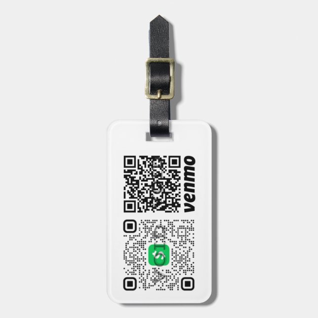 Custom QR Code Luggage Tag (Front Vertical)