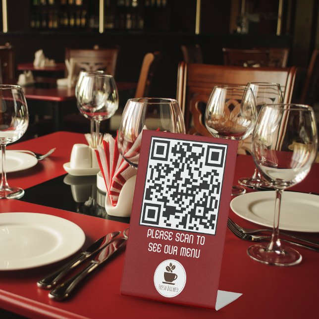 Custom QR Code Menu Pedestal Sign for Restaurants (Custom QR Code Menu Pedestal Sign for Restaurants)