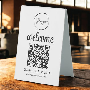 Custom QR Code Menu Text Modern Business