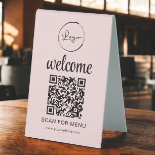Custom QR Code Menu Text Modern Business