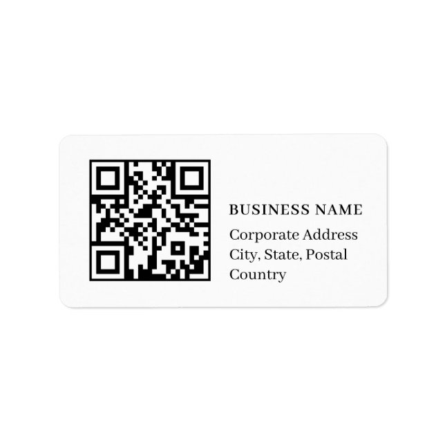 Custom QR Code Minimal White Business Branding Label (Front)