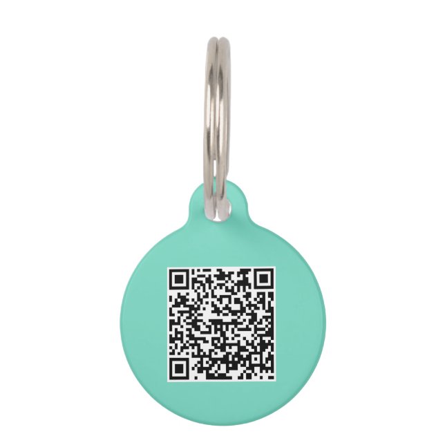 Custom QR Code Mint Dog ID Tag (Back)